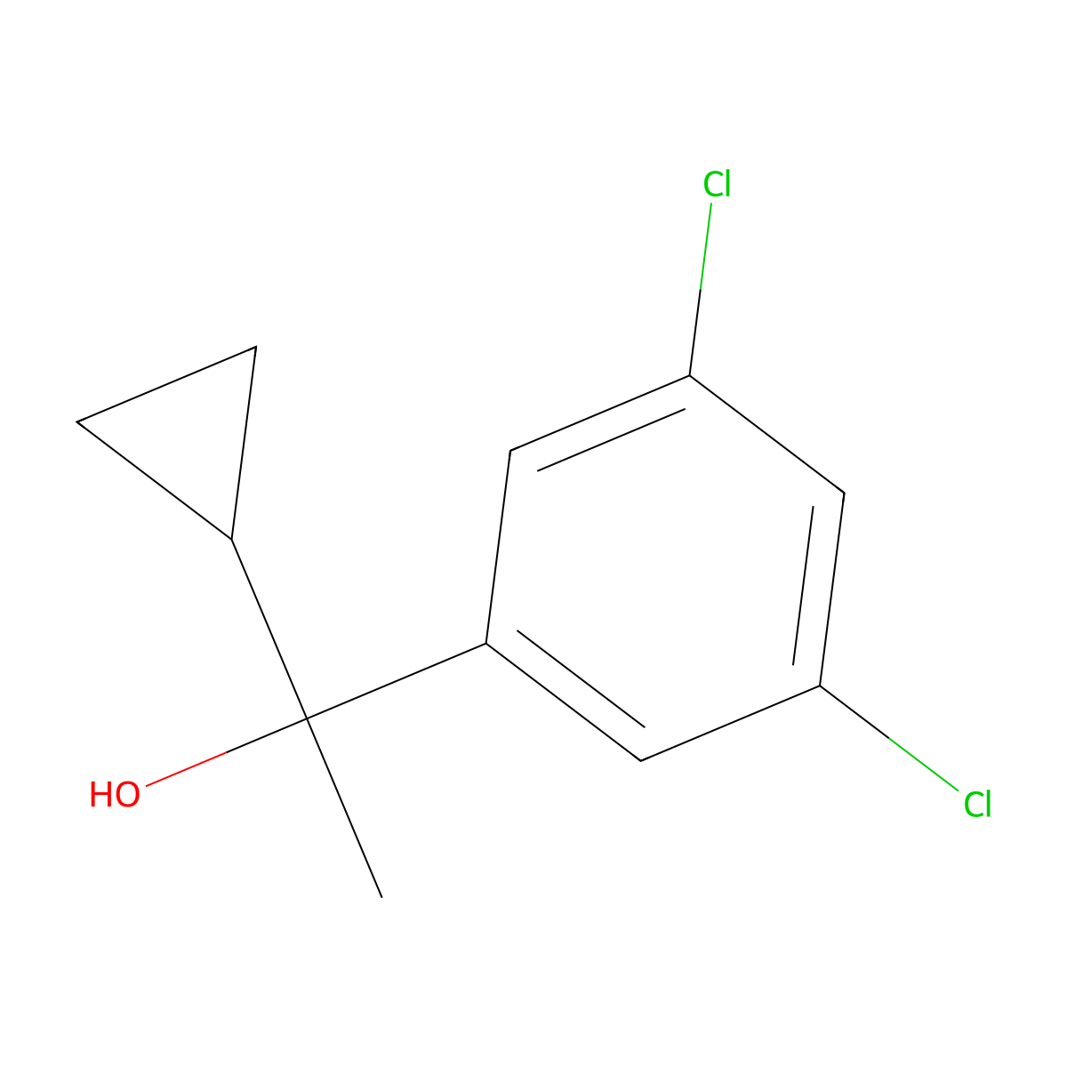 1-(3,5-Dichlorophenyl)-1-cyclopropyl ethanol molecular structure, CAS 1822680-87-4