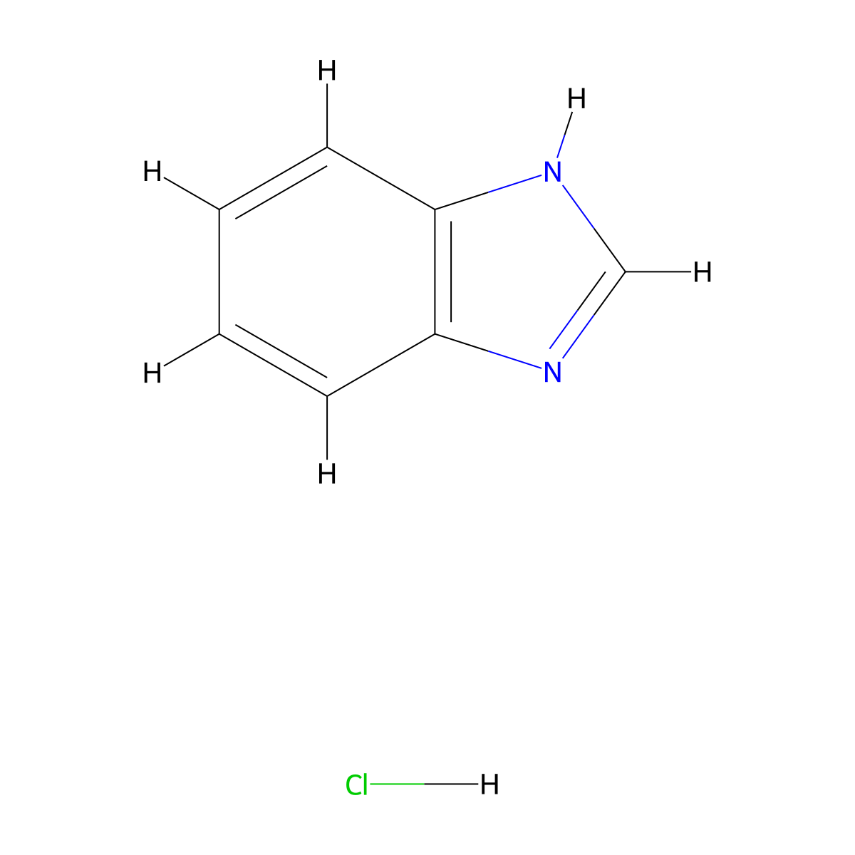 Benzimidazole monohydrochloride molecular structure, CAS 18227-18-4