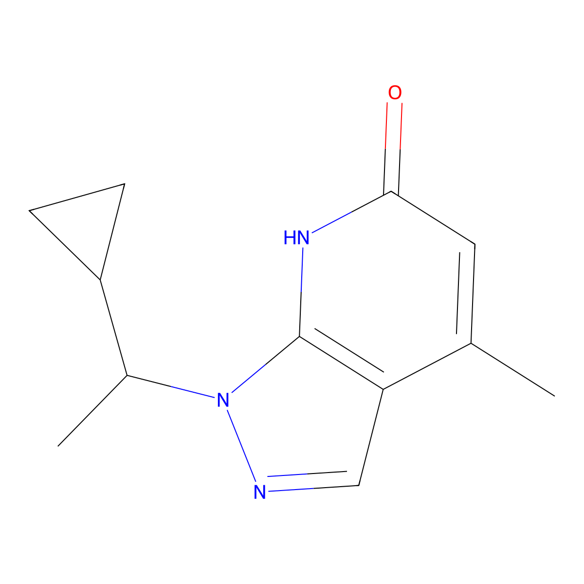 1-(1-cyclopropylethyl)-4-methyl-1H-pyrazolo[3,4-b]pyridin-6-ol molecular structure, CAS 1822720-40-0