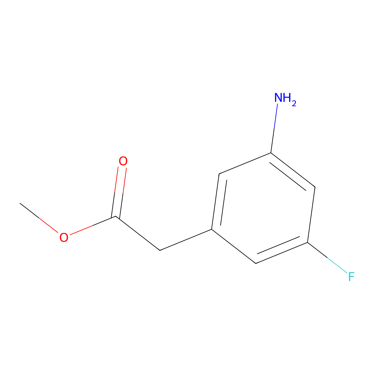 Methyl 2-(3-amino-5-fluorophenyl)acetate molecular structure, CAS 1822753-98-9