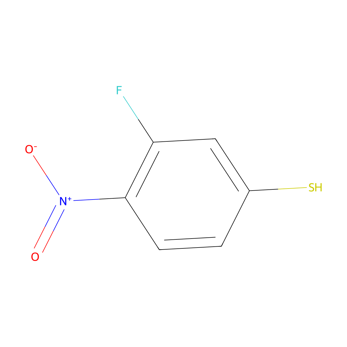 3-Fluoro-4-nitrobenzene-1-thiol molecular structure, CAS 1822756-28-4