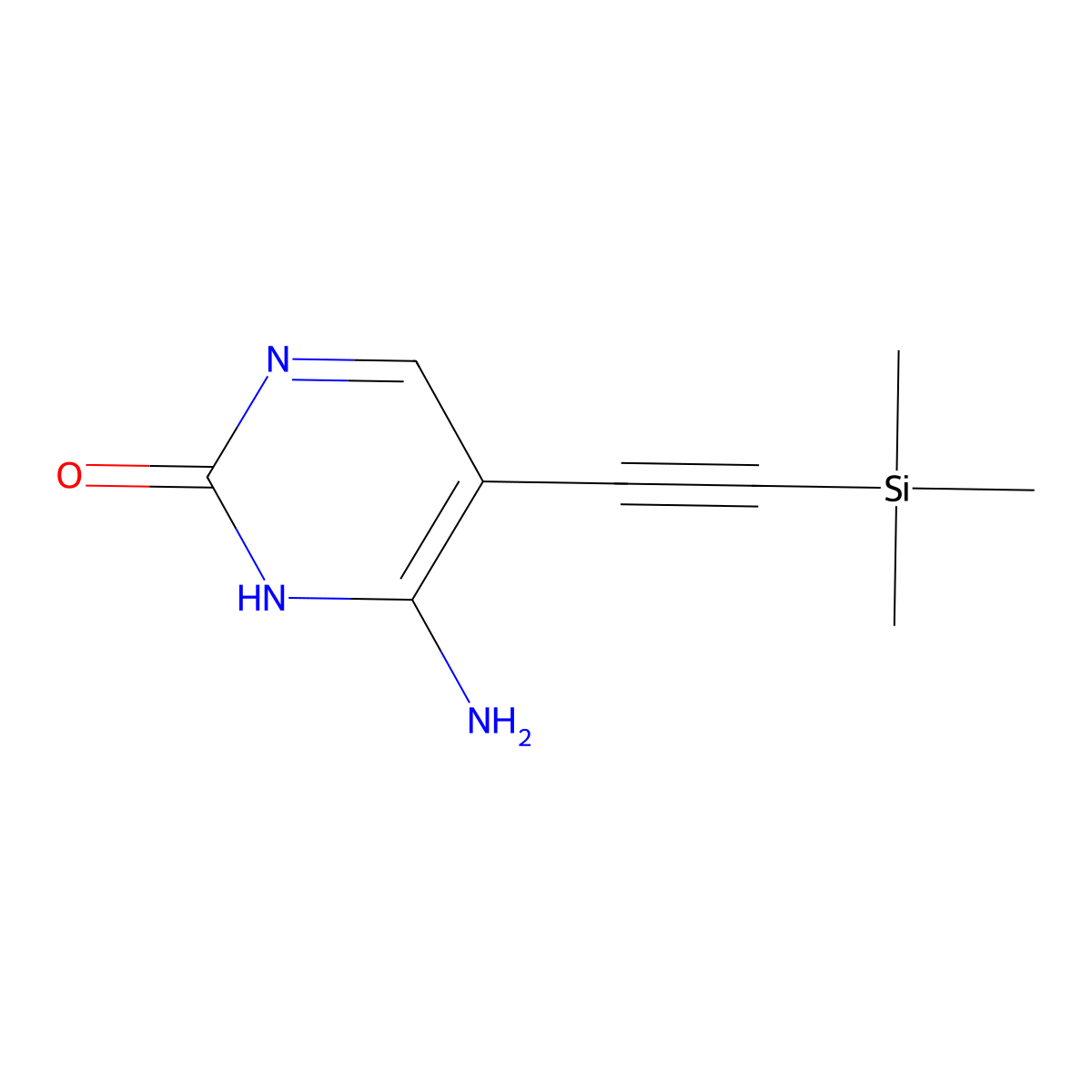 6-Amino-5-((trimethylsilyl)ethynyl)pyrimidin-2(1H)-one molecular structure, CAS 1822757-01-6