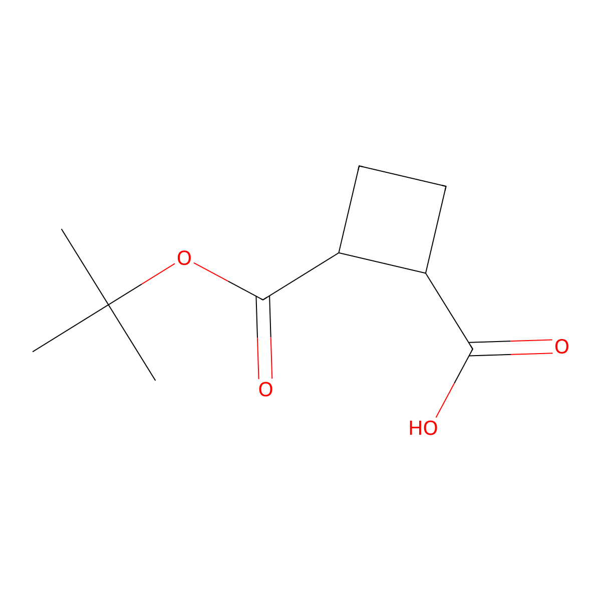 2-[(Tert-butoxy)carbonyl]cyclobutane-1-carboxylic acid molecular structure, CAS 1822758-35-9