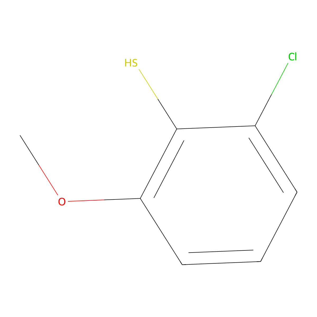 2-Chloro-6-methoxybenzene-1-thiol molecular structure, CAS 1822758-47-3