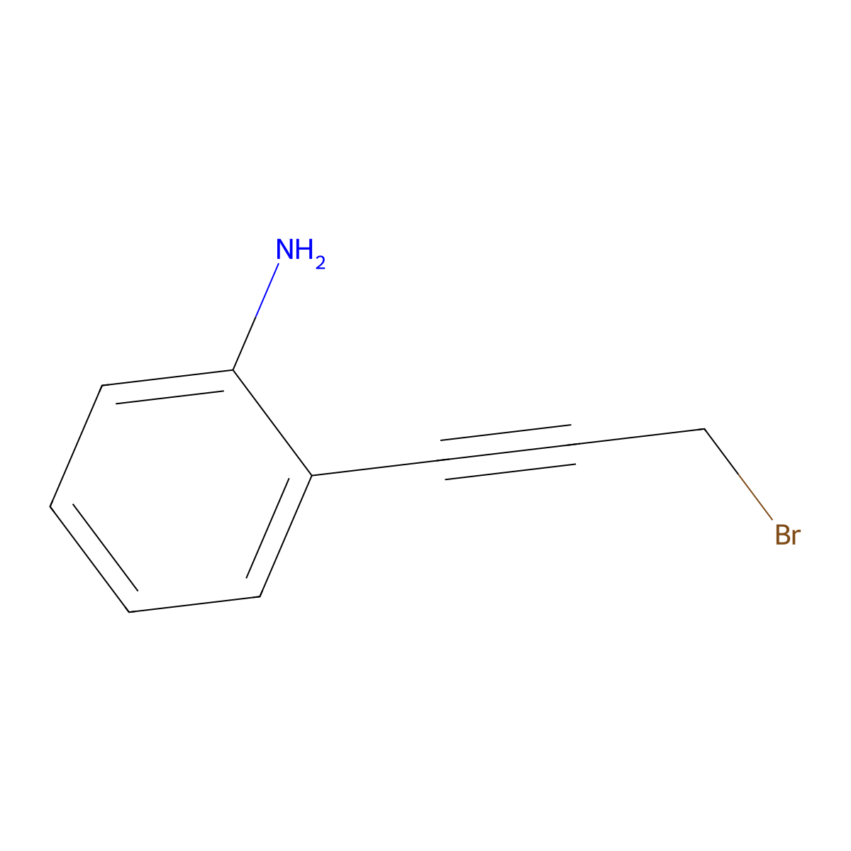 2-(3-Bromoprop-1-ynyl)benzenamine molecular structure, CAS 1822761-87-4