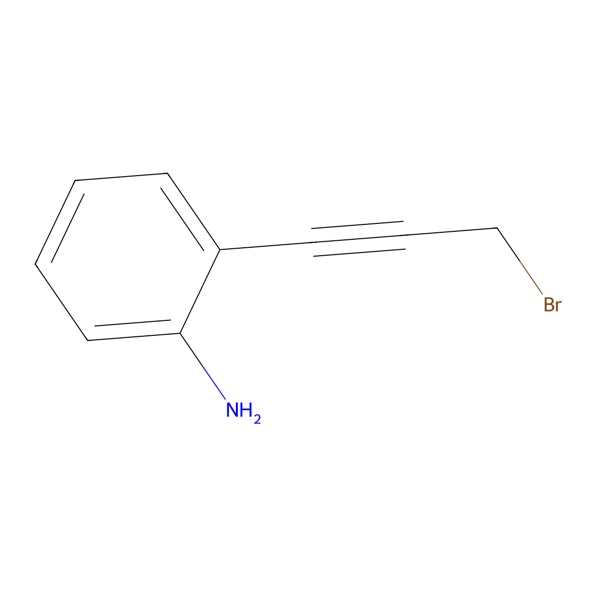 2-(3-Bromoprop-1-ynyl)benzenamine molecular structure, CAS 1822761-87-4