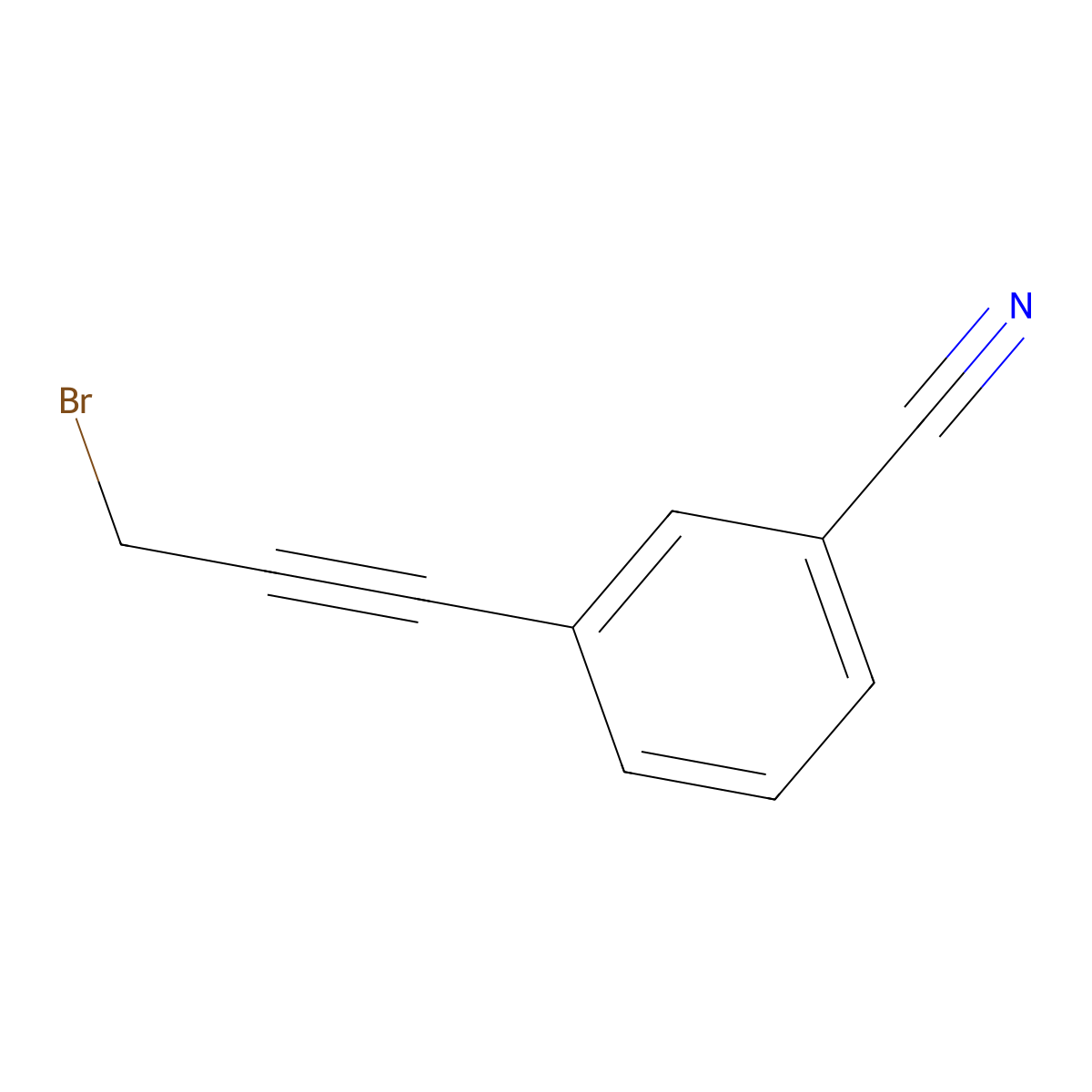 3-(3-Bromoprop-1-ynyl)benzonitrile molecular structure, CAS 1822761-90-9