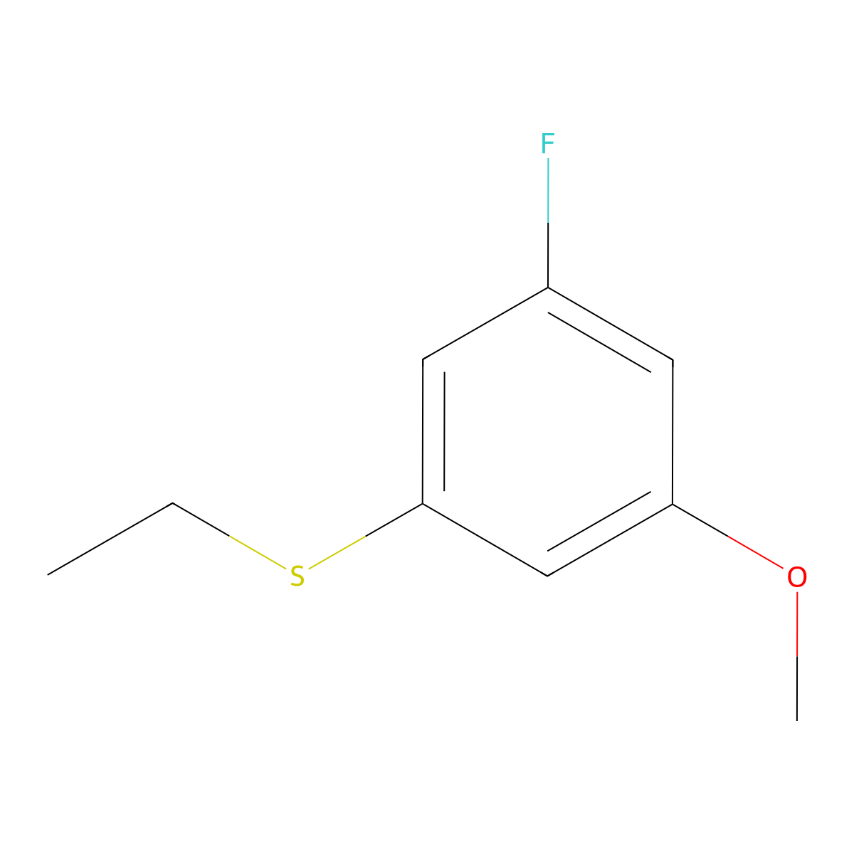 1-(Ethylthio)-3-fluoro-5-methoxybenzene molecular structure, CAS 1822762-27-5