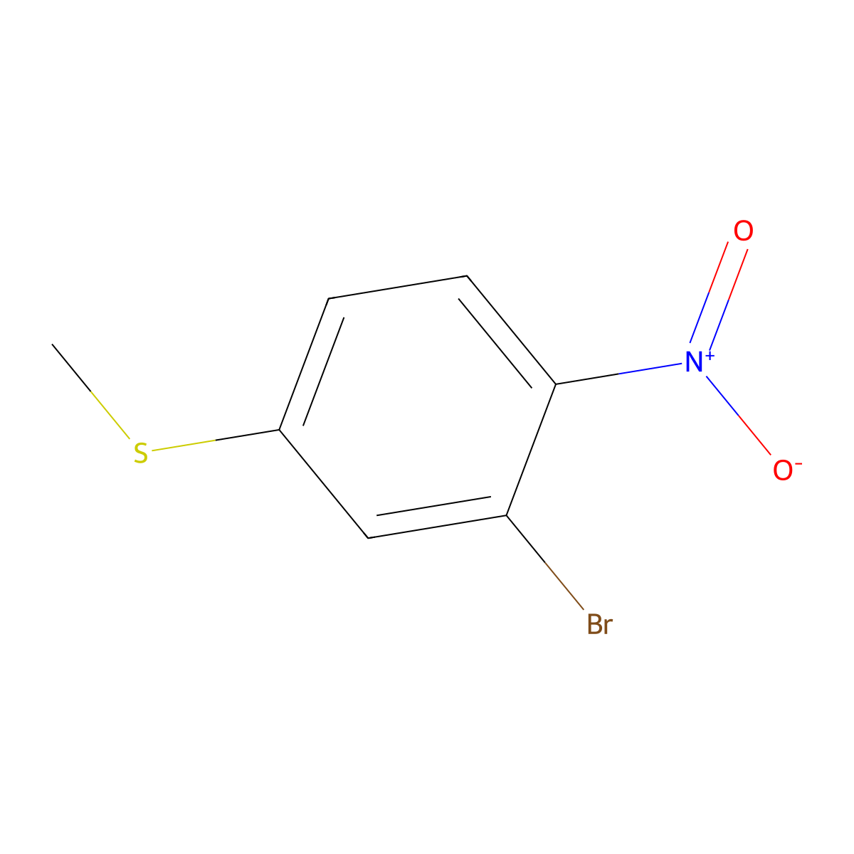 (3-Bromo-4-nitrophenyl)(methyl)sulfane molecular structure, CAS 1822762-44-6