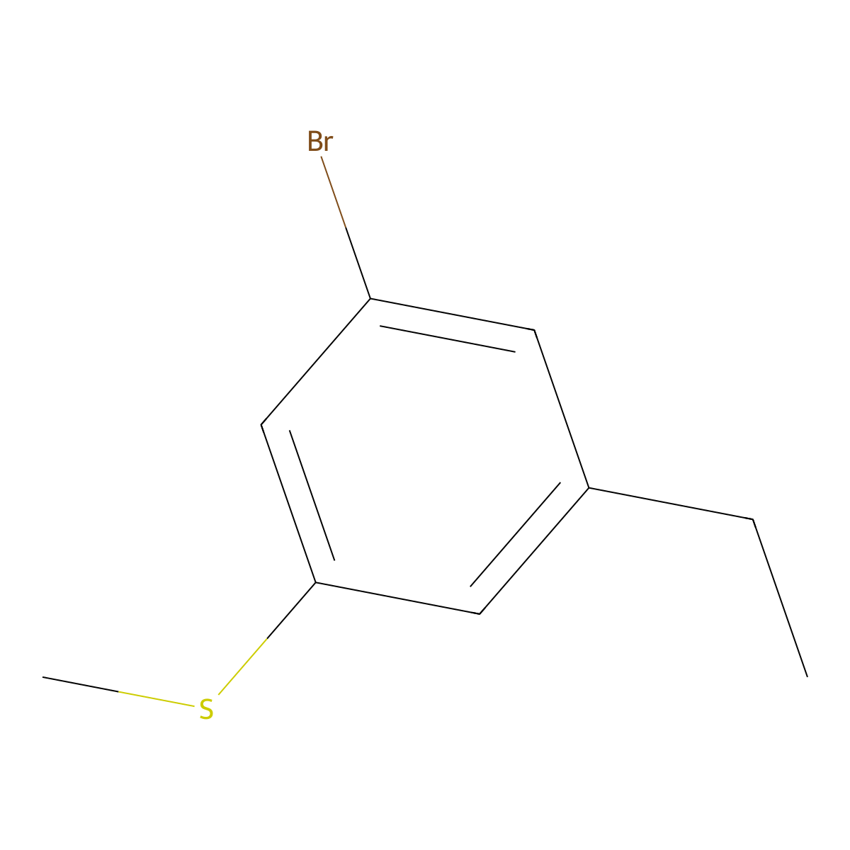 (3-Bromo-5-ethylphenyl)(methyl)sulfane molecular structure, CAS 1822762-56-0