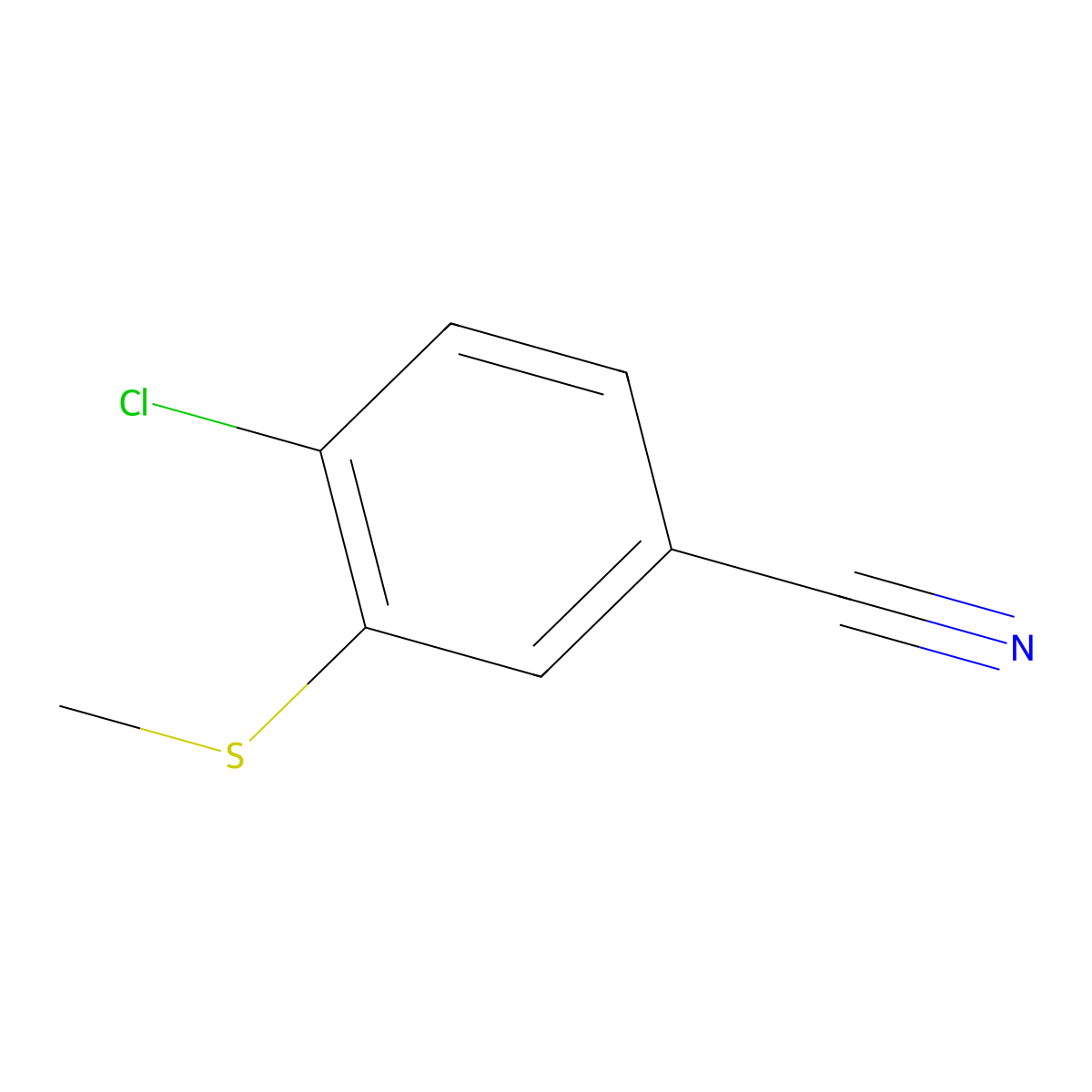 4-Chloro-3-(methylthio)benzonitrile molecular structure, CAS 1822762-99-1