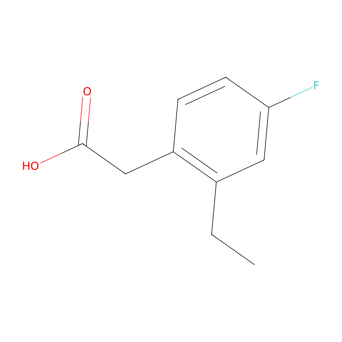 2-(2-Ethyl-4-fluorophenyl)acetic acid molecular structure, CAS 1822763-16-5
