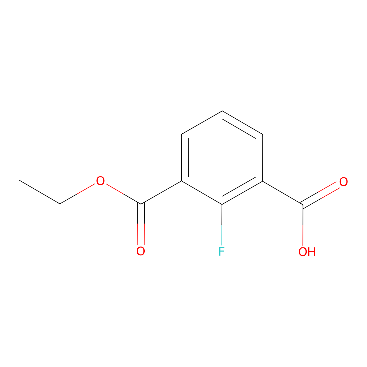 3-(Ethoxycarbonyl)-2-fluorobenzoic acid molecular structure, CAS 1822763-38-1