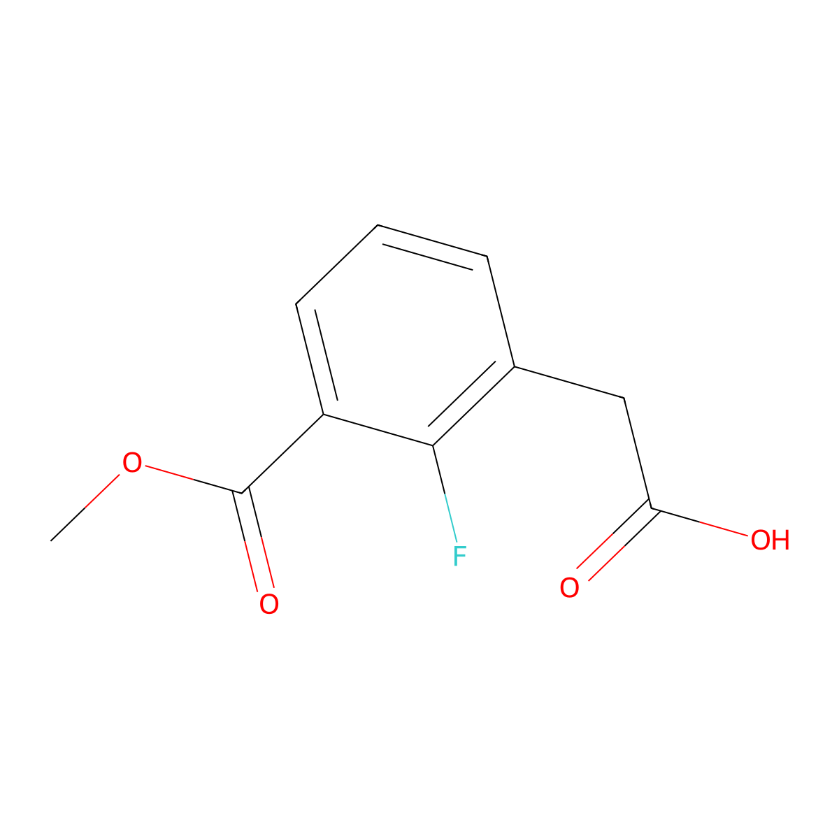 2-(2-Fluoro-3-(methoxycarbonyl)phenyl)acetic acid molecular structure, CAS 1822763-50-7