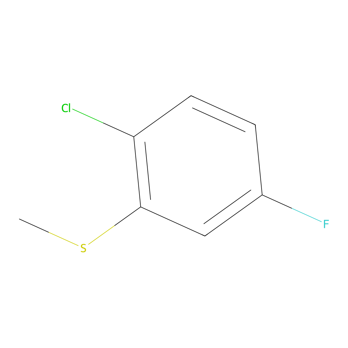 1-Chloro-4-fluoro-2-(methylthio)benzene molecular structure, CAS 1822763-52-9