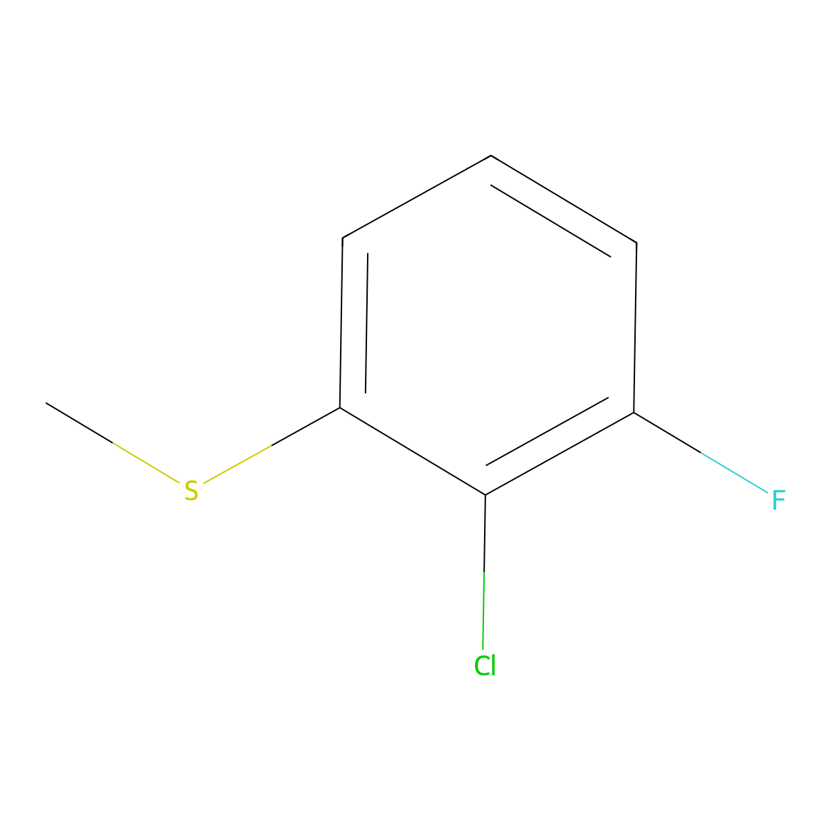 (2-Chloro-3-fluorophenyl)(methyl)sulfane molecular structure, CAS 1822763-56-3