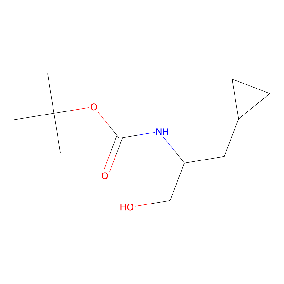 tert-butyl N-(1-cyclopropyl-3-hydroxypropan-2-yl)carbamate molecular structure, CAS 1822763-95-0