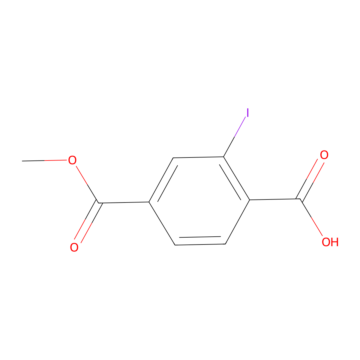 2-Iodo-4-(methoxycarbonyl)benzoic acid molecular structure, CAS 1822764-03-3
