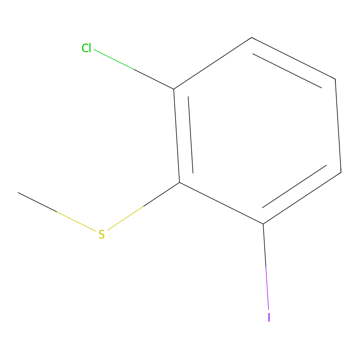 (2-Chloro-6-iodophenyl)(methyl)sulfane molecular structure, CAS 1822764-11-3