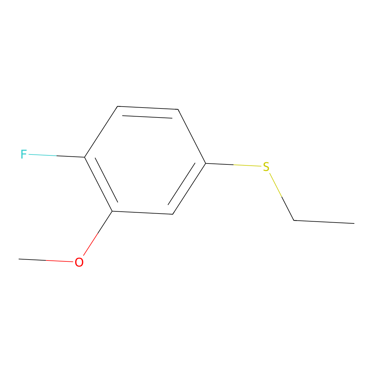 4-(Ethylthio)-1-fluoro-2-methoxybenzene molecular structure, CAS 1822764-12-4