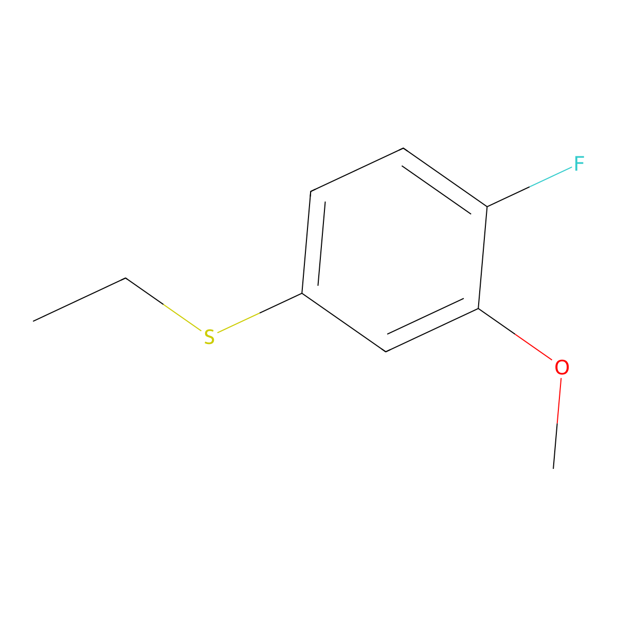 4-(Ethylthio)-1-fluoro-2-methoxybenzene molecular structure, CAS 1822764-12-4