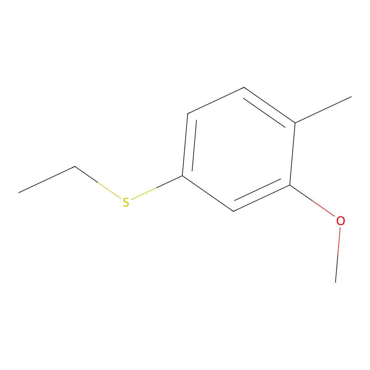 4-(Ethylthio)-2-methoxy-1-methylbenzene molecular structure, CAS 1822764-24-8