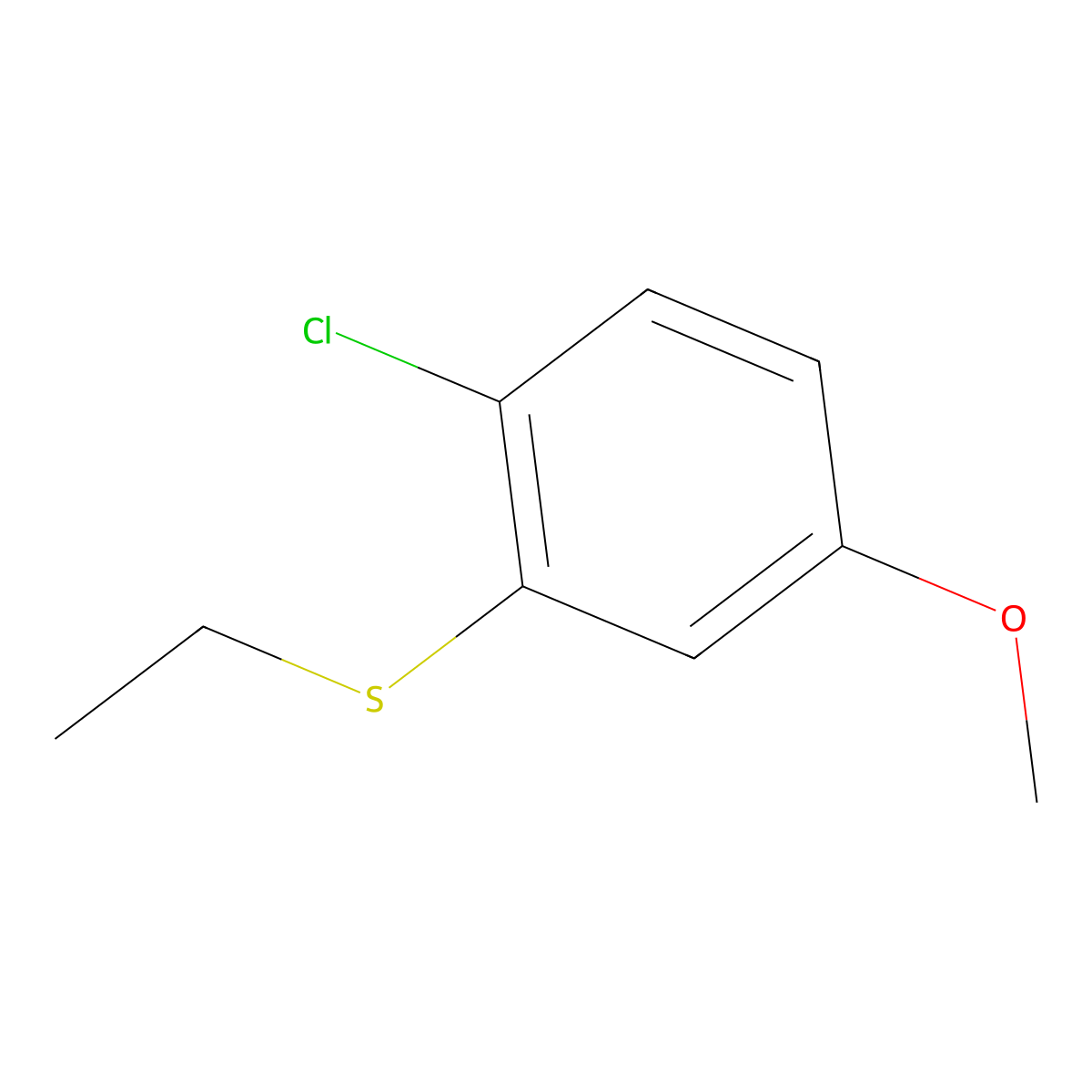 Benzene, 1-chloro-2-(ethylthio)-4-methoxy- molecular structure, CAS 1822764-30-6