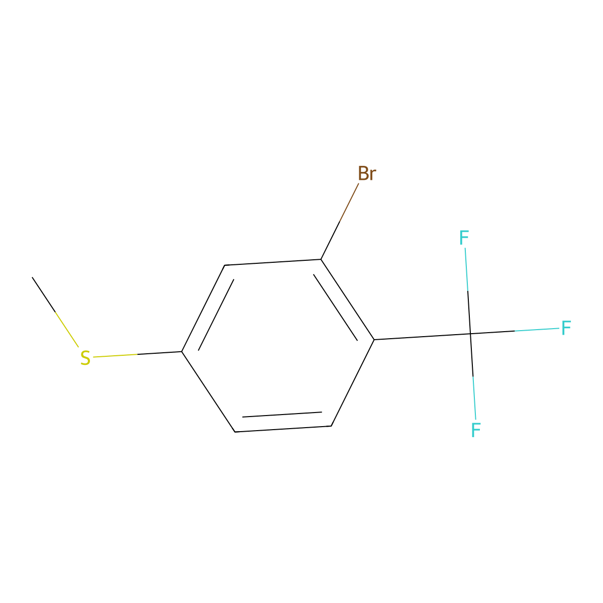 (3-Bromo-4-(trifluoromethyl)phenyl)(methyl)sulfane molecular structure, CAS 1822764-63-5