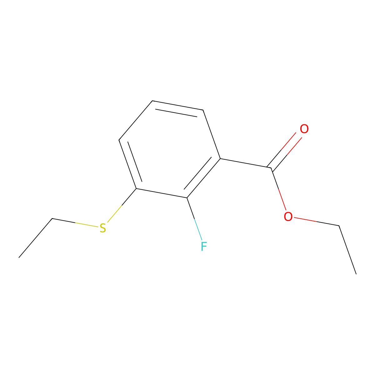 Ethyl 3-(ethylthio)-2-fluorobenzoate molecular structure, CAS 1822765-15-0