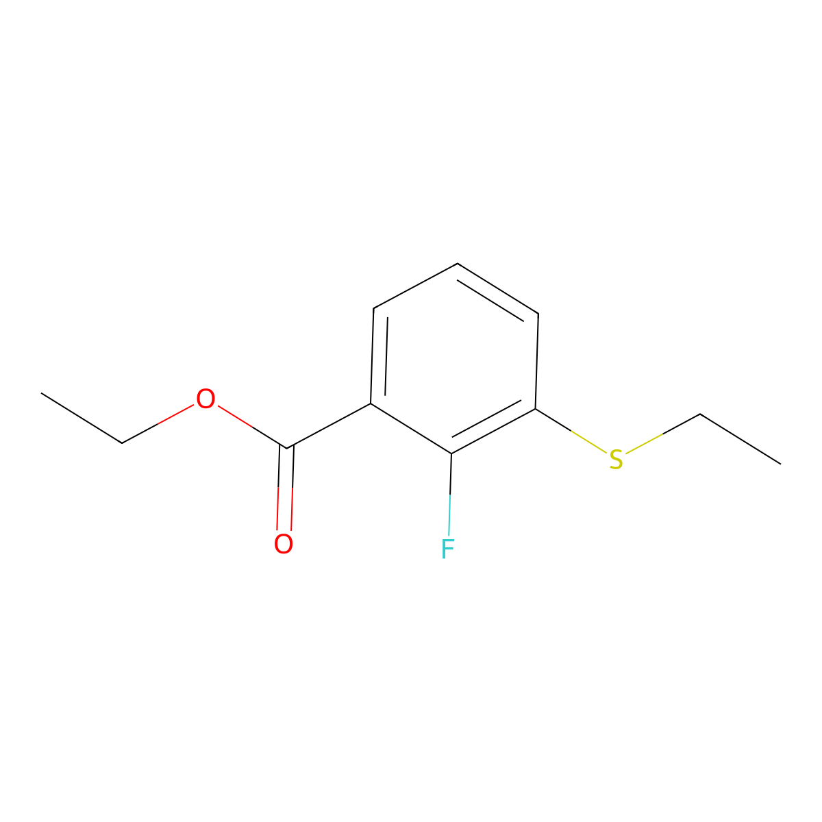Ethyl 3-(ethylthio)-2-fluorobenzoate molecular structure, CAS 1822765-15-0