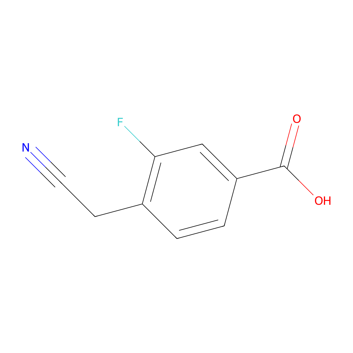 4-(Cyanomethyl)-3-fluorobenzoic acid molecular structure, CAS 1822765-30-9