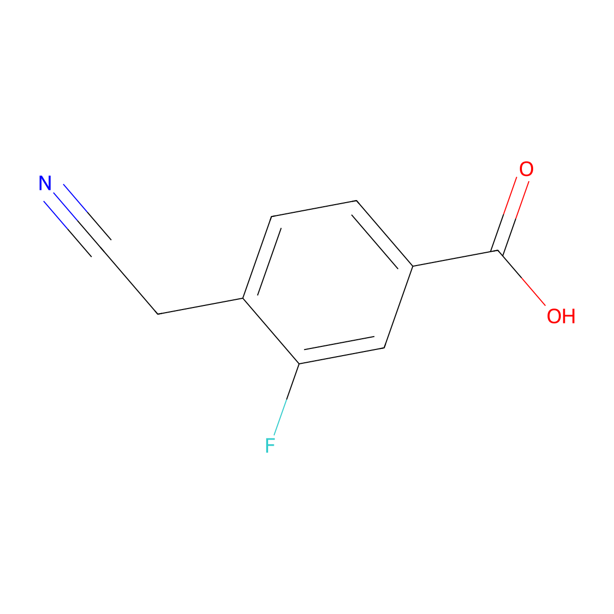 4-(Cyanomethyl)-3-fluorobenzoic acid molecular structure, CAS 1822765-30-9