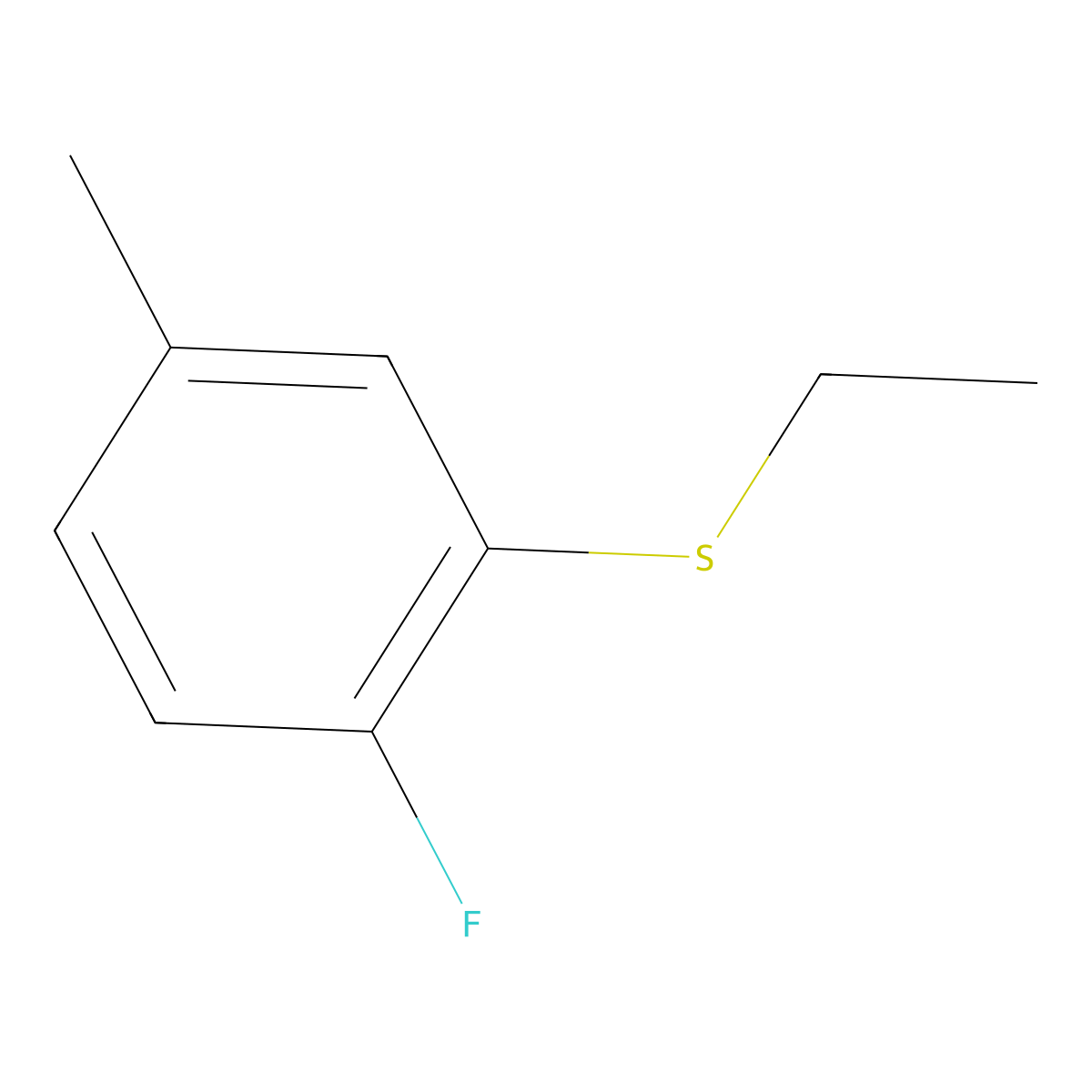 Ethyl(2-fluoro-5-methylphenyl)sulfane molecular structure, CAS 1822765-43-4