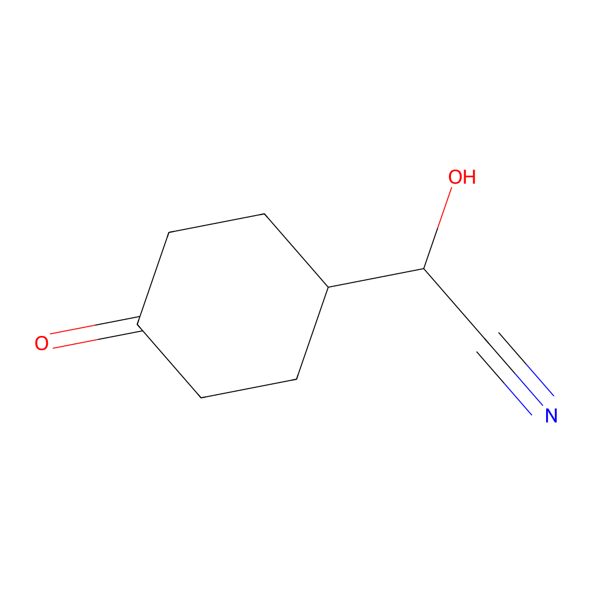 2-Hydroxy-2-(4-oxocyclohexyl)acetonitrile molecular structure, CAS 1822765-44-5