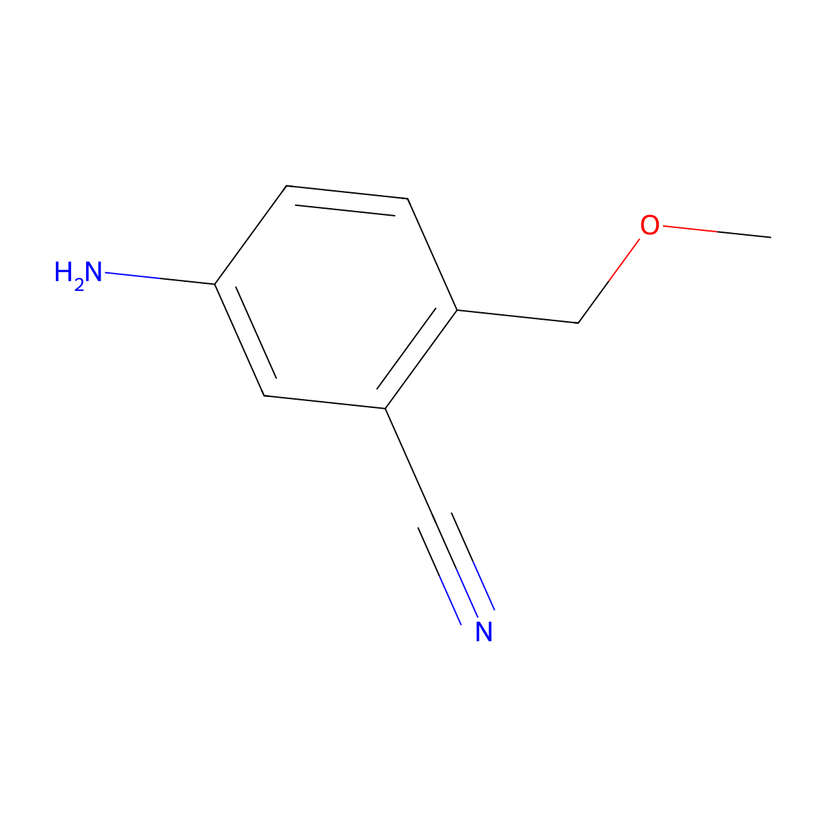 5-Amino-2-(methoxymethyl)benzonitrile molecular structure, CAS 1822766-60-8