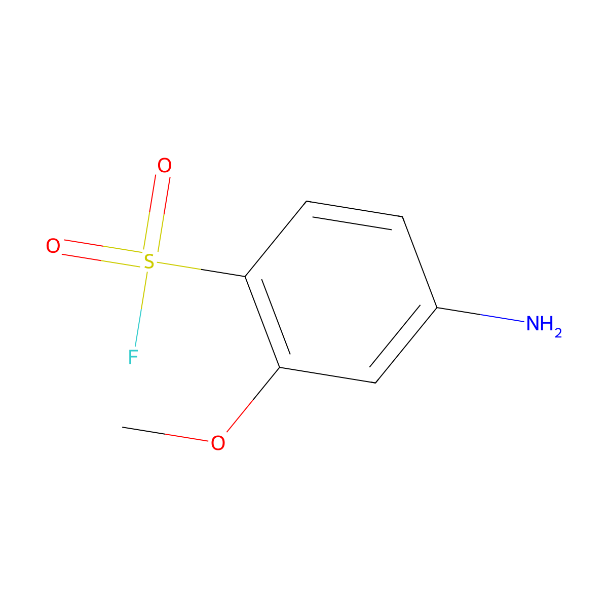 4-Amino-2-methoxybenzene-1-sulfonyl fluoride molecular structure, CAS 1822767-05-4