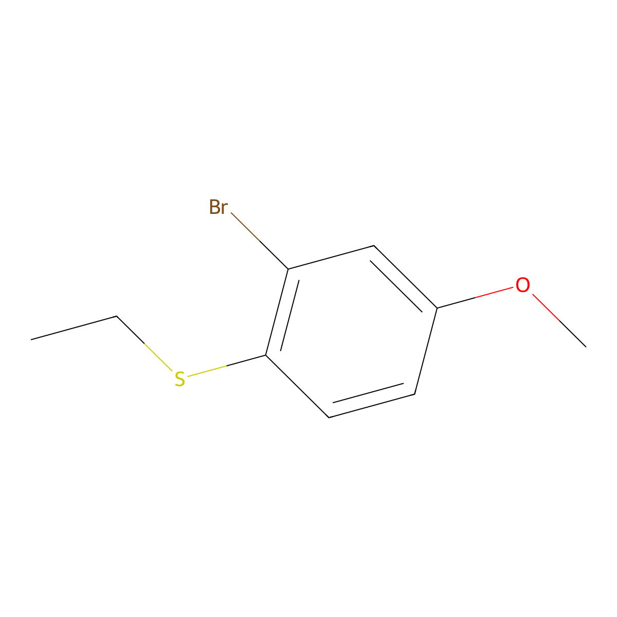 (2-Bromo-4-methoxyphenyl)(ethyl)sulfane molecular structure, CAS 1822768-63-7