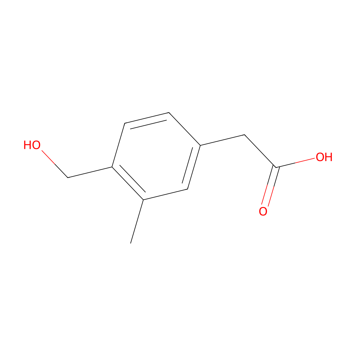 2-[4-(Hydroxymethyl)-3-methylphenyl]acetic acid molecular structure, CAS 1822770-93-3
