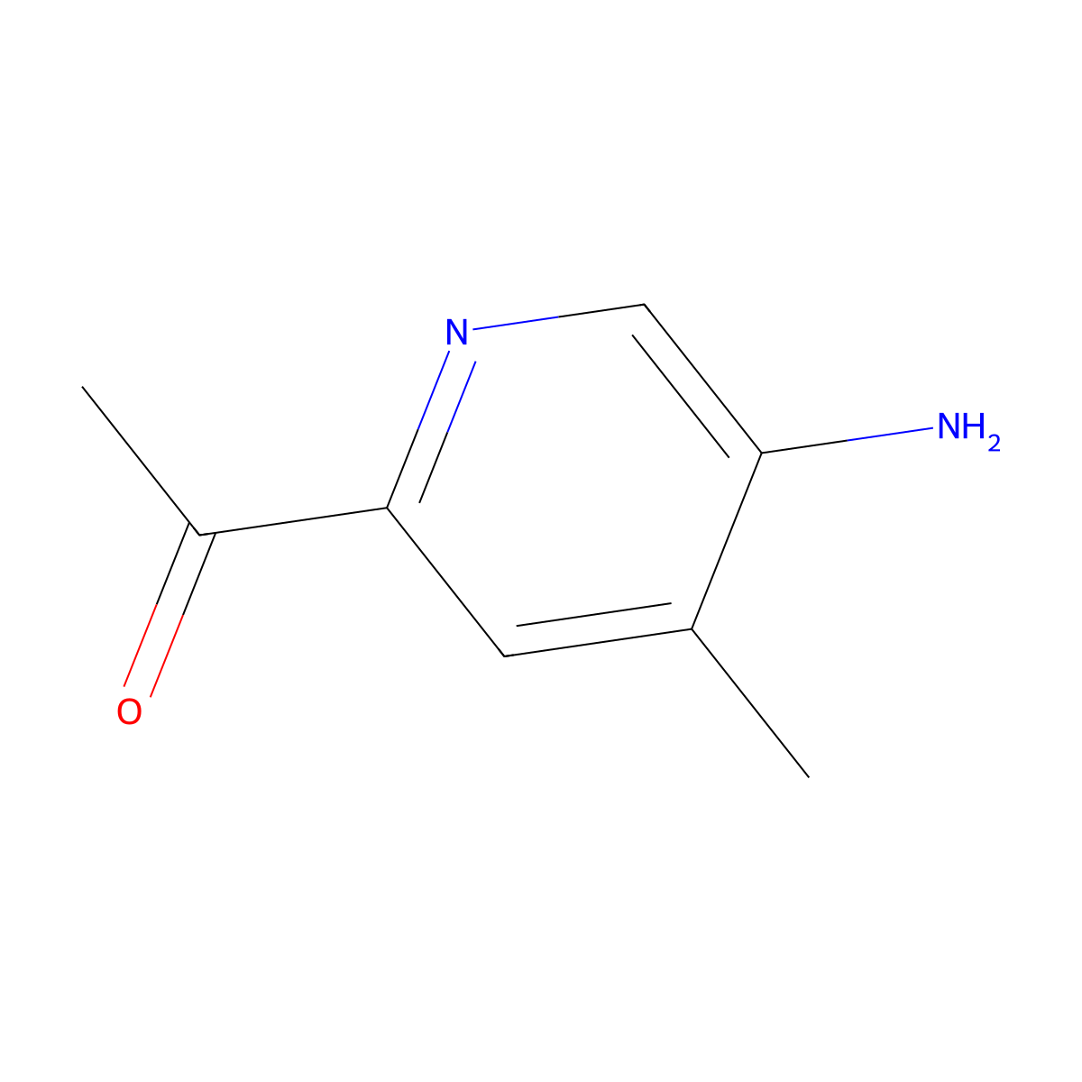 1-(5-Amino-4-methylpyridin-2-yl)ethanone molecular structure, CAS 1822775-23-4