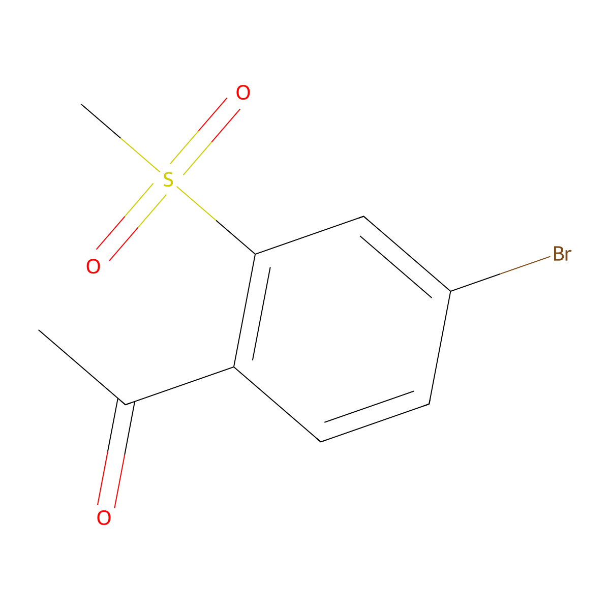 4'-Bromo-2'-(methylsulphonyl)acetophenone molecular structure, CAS 1822776-79-3