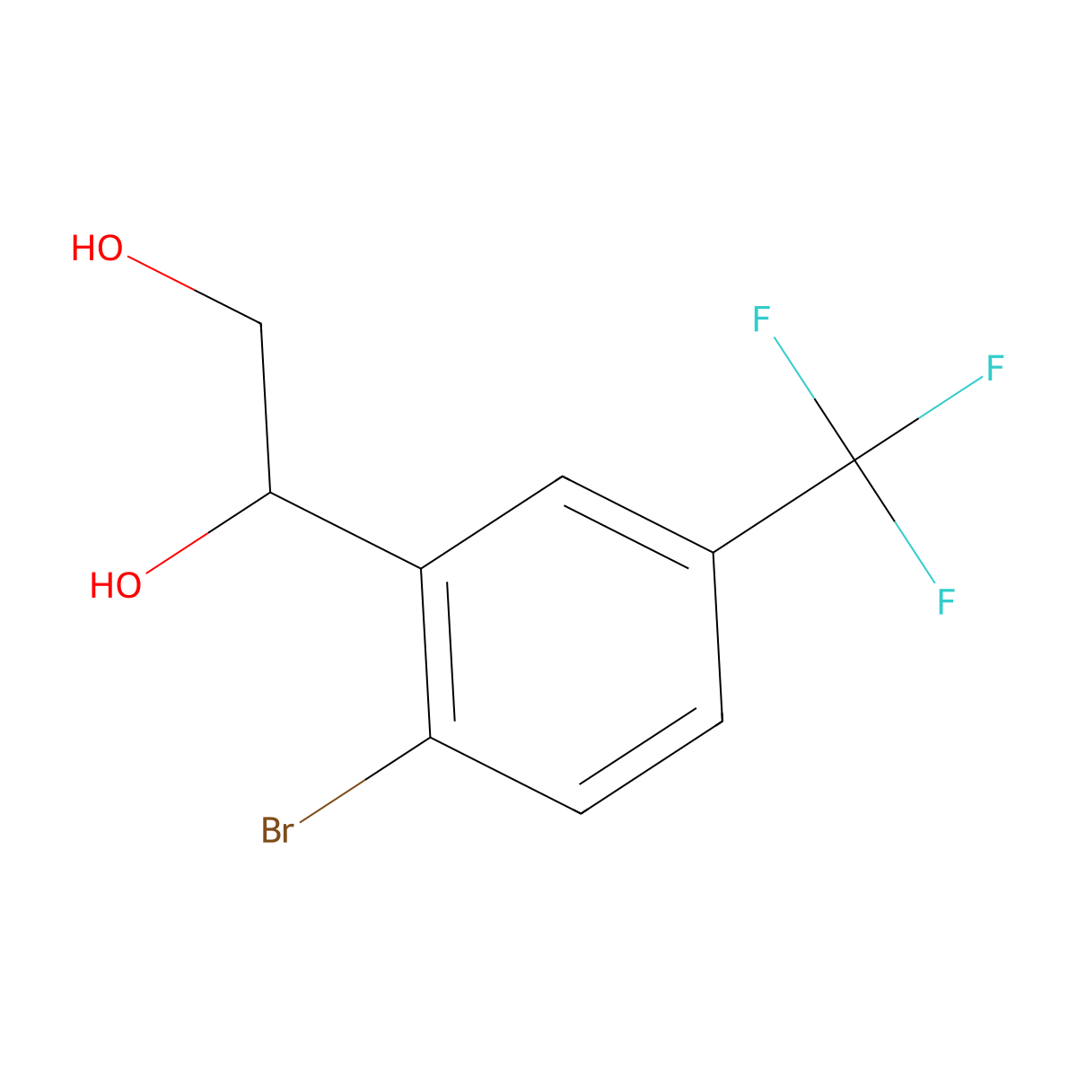 1-[2-Bromo-5-(trifluoromethyl)phenyl]ethane-1,2-diol molecular structure, CAS 1822776-99-7