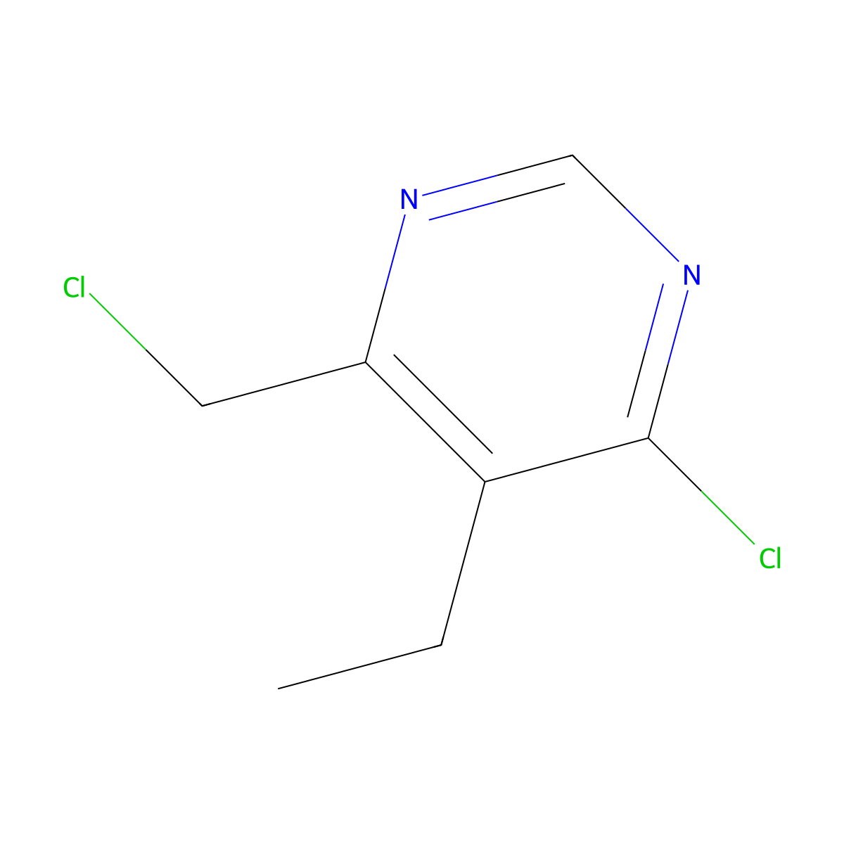 4-Chloro-6-(chloromethyl)-5-ethylpyrimidine molecular structure, CAS 1822777-12-7