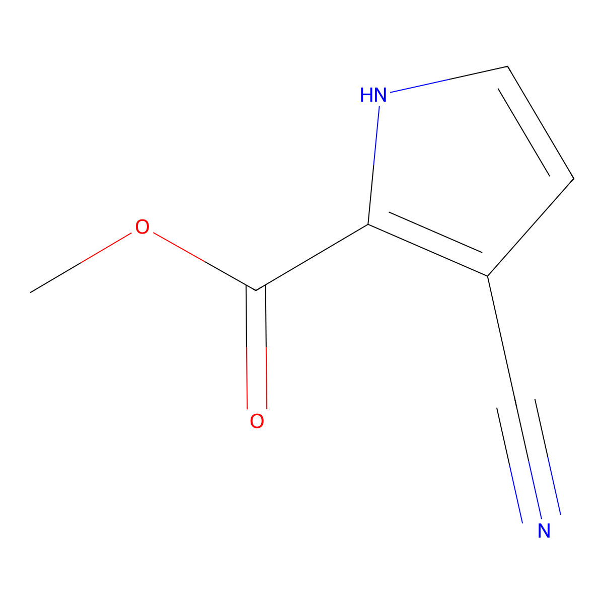 Methyl 3-cyano-1H-pyrrole-2-carboxylate molecular structure, CAS 1822779-99-6