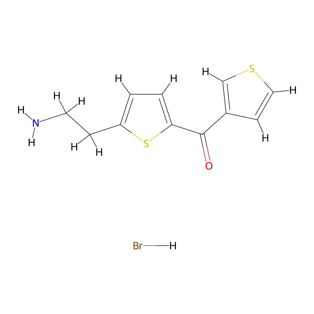 [5-(2-Aminoethyl)-2-thienyl](3-thienyl)methanone hydrobromide molecular structure, CAS 1822780-54-0
