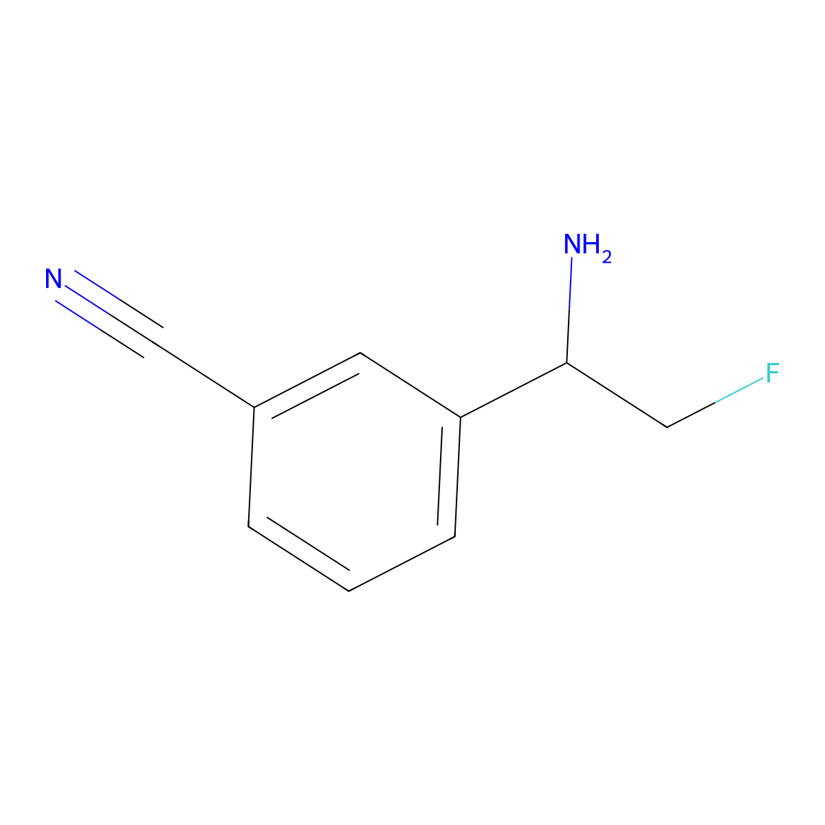 3-(1-Amino-2-fluoroethyl)benzonitrile molecular structure, CAS 1822781-40-7