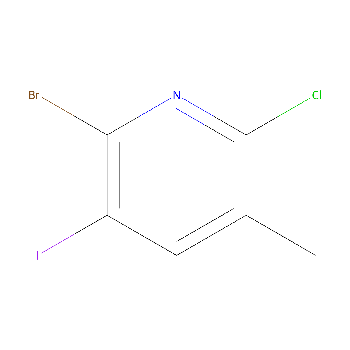 2-Bromo-6-chloro-3-iodo-5-methylpyridine molecular structure, CAS 1822782-03-5
