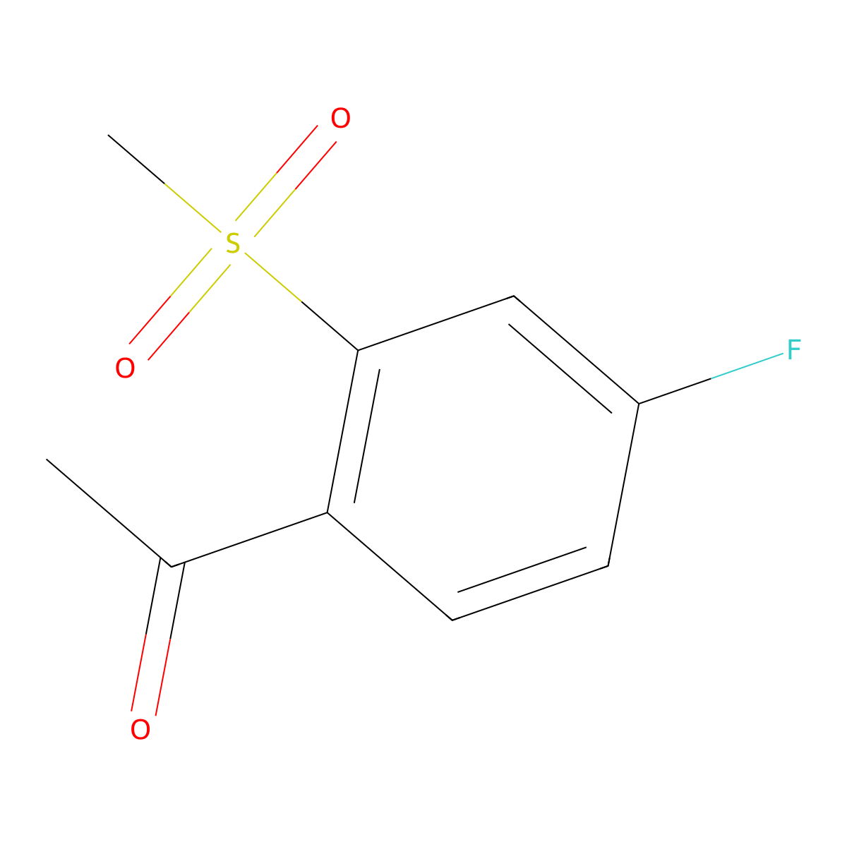 Ethanone, 1-[4-fluoro-2-(methylsulfonyl)phenyl]- molecular structure, CAS 1822782-04-6