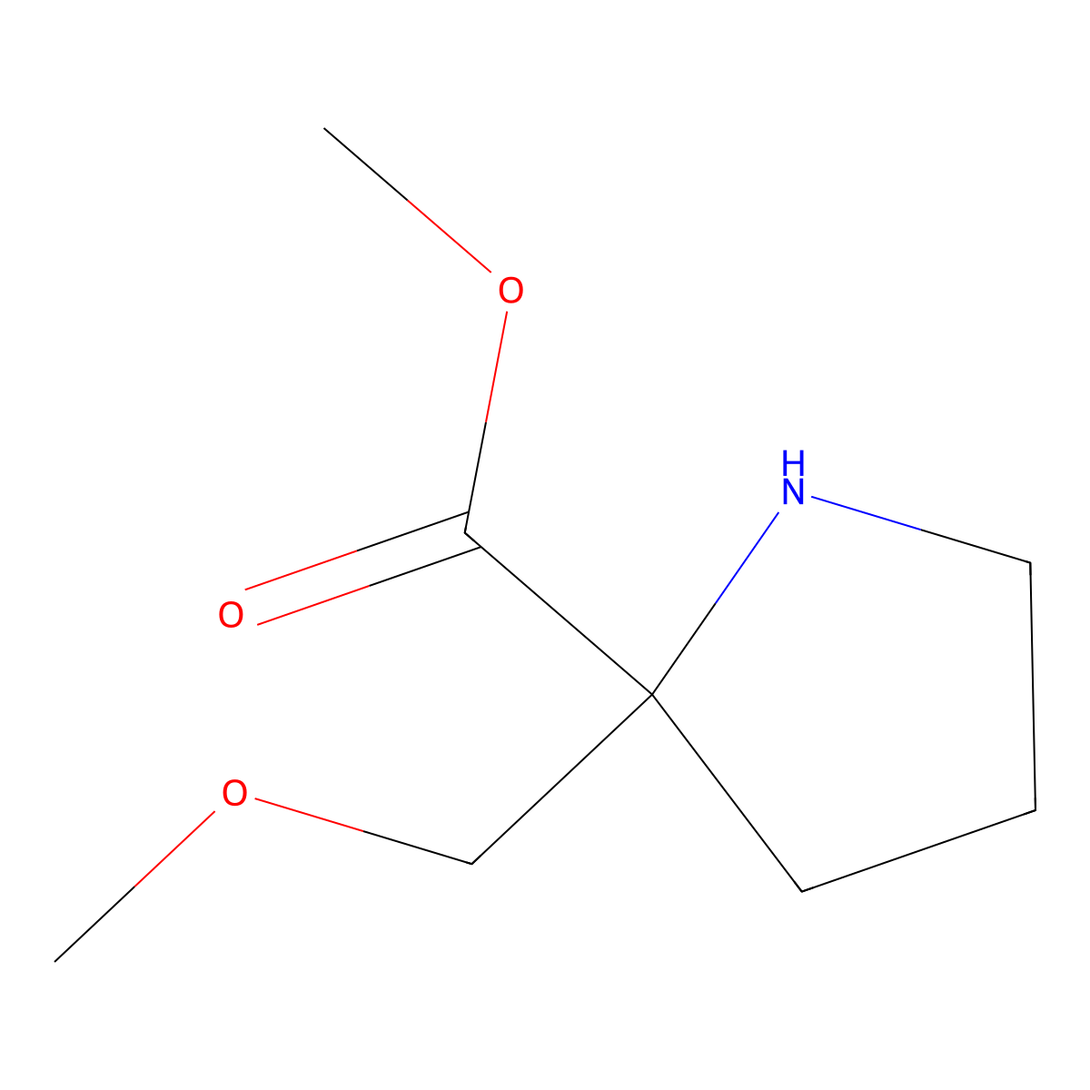 Methyl 2-(methoxymethyl)pyrrolidine-2-carboxylate molecular structure, CAS 1822783-94-7