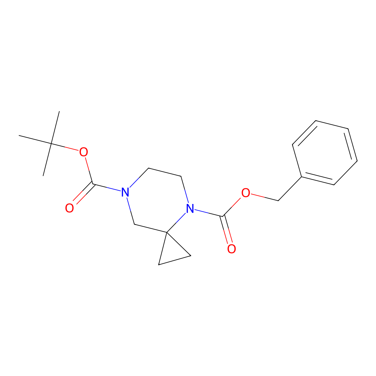 4,7-Diaza-spiro[2.5]octane-4,7-dicarboxylic acid 4-benzyl ester 7-tert-butyl ester molecular structure, CAS 1822785-21-6