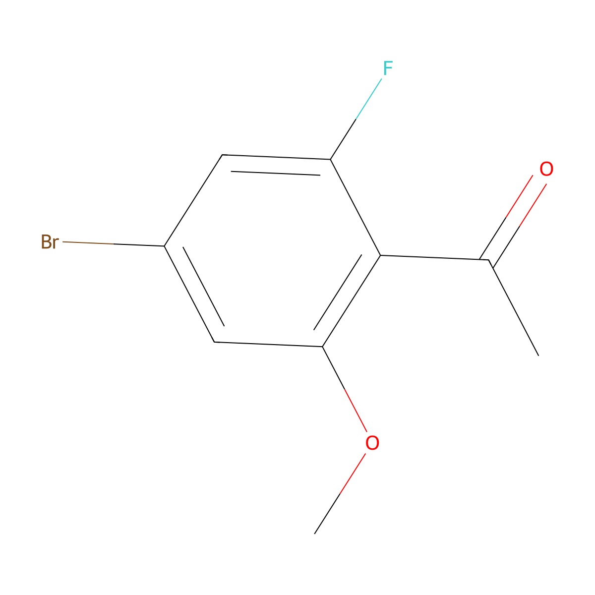 1-(4-Bromo-2-fluoro-6-methoxyphenyl)ethanone molecular structure, CAS 1822786-35-5